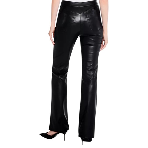 NIC + ZOE NWT Faux Leather Bootcut Pants Size 10 in Black - Picture 6 of 11